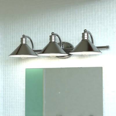 3-Light Dimmable Vanity Light Satin Nickel and Matte White S62877