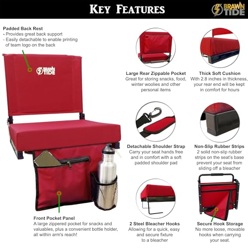 Wide Stadium Seat with Storage Pockets M347938