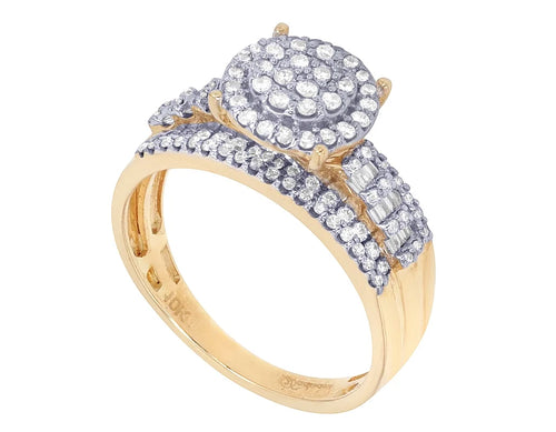 0.78 CT Diamond 10K Yellow Gold Cluster Ring C753168