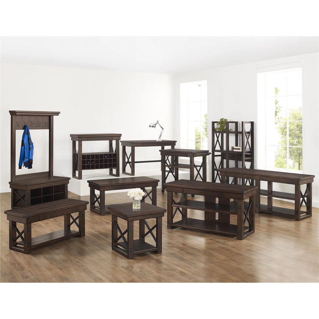 Espresso Wood Veneer Bookcase/Room Divider F224