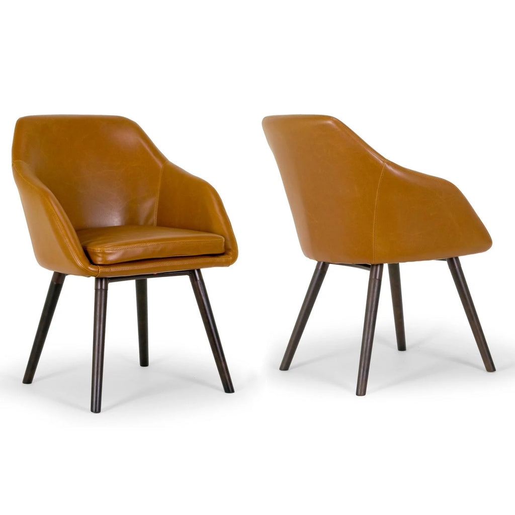 Gray Faux Leather Arm Chair Set of 2 I534