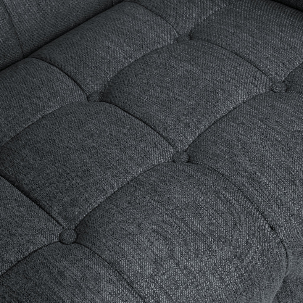 Charcoal and Brown Fabric 5-Seater Living Room Set B9015