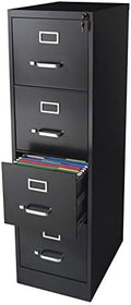 Black 4 Drawer Letter File Cabinet F7409
