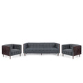 Charcoal and Brown Fabric 5-Seater Living Room Set B9015