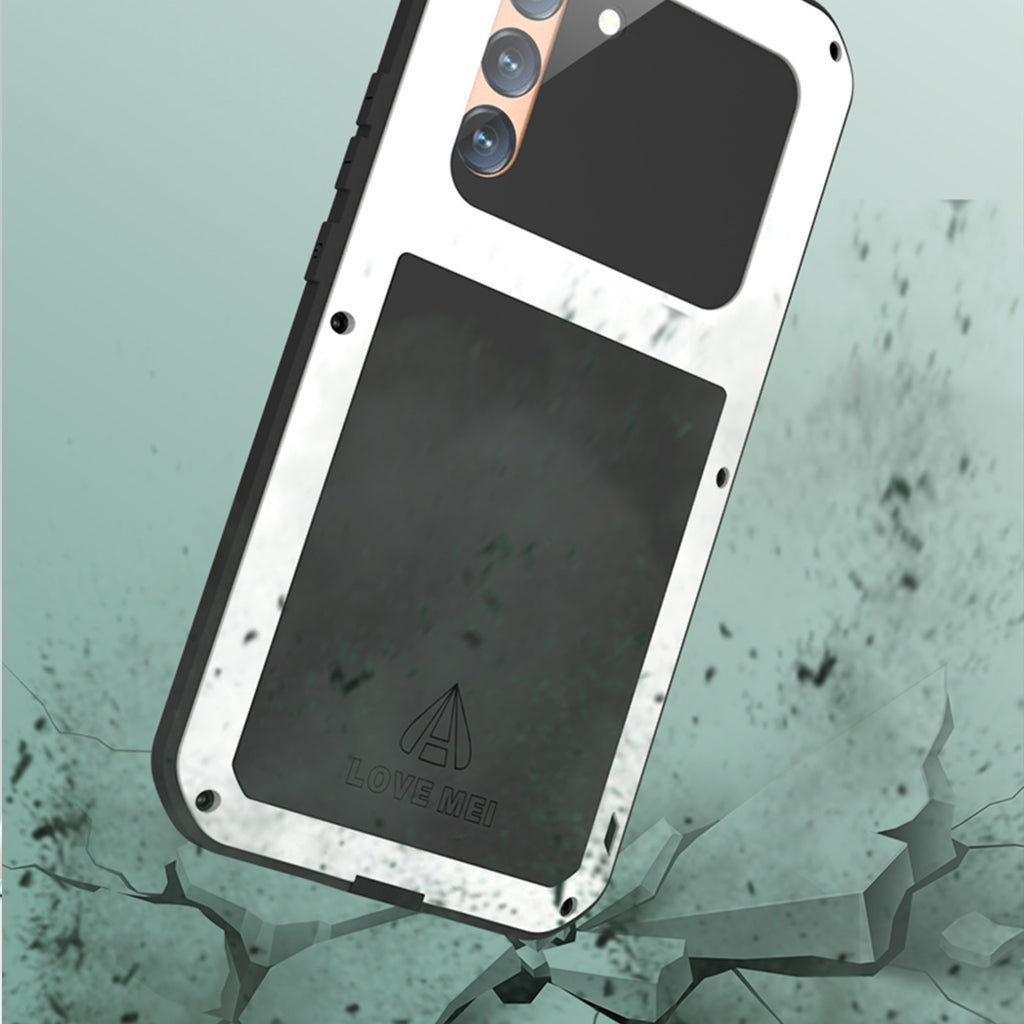 White Metal Bumper Silicone Case with Built-in Screen Protector G548