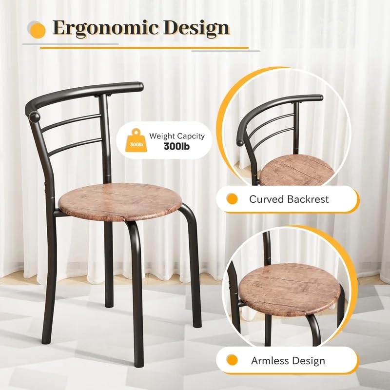 3-Piece Wooden Dining Table Set with 2 Chairs K708195