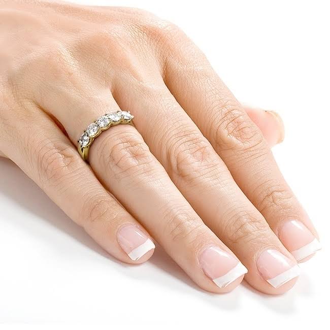 14K Yellow Gold Moissanite Bridal Wedding Band W3533