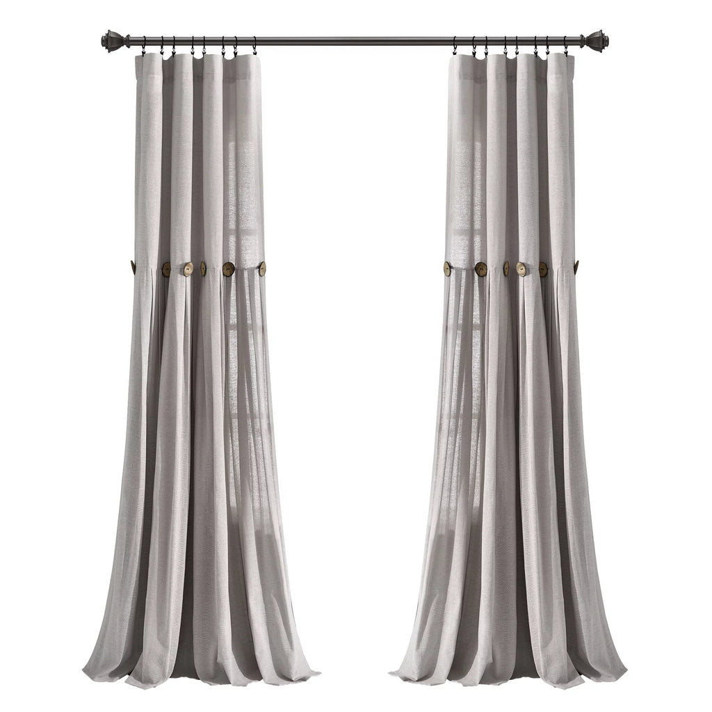 Gray Linen Window Curtain V666