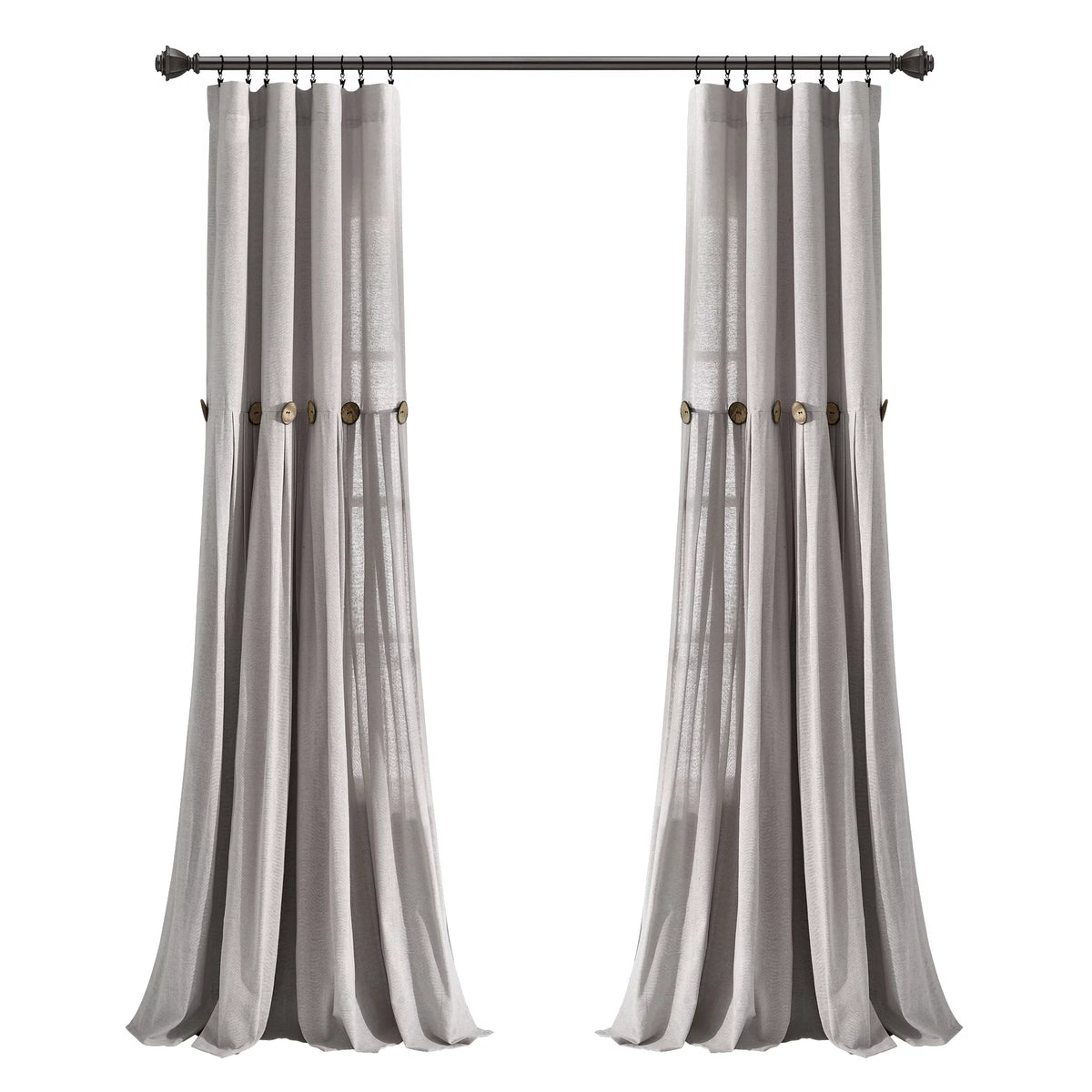 Gray Linen Window Curtain V666
