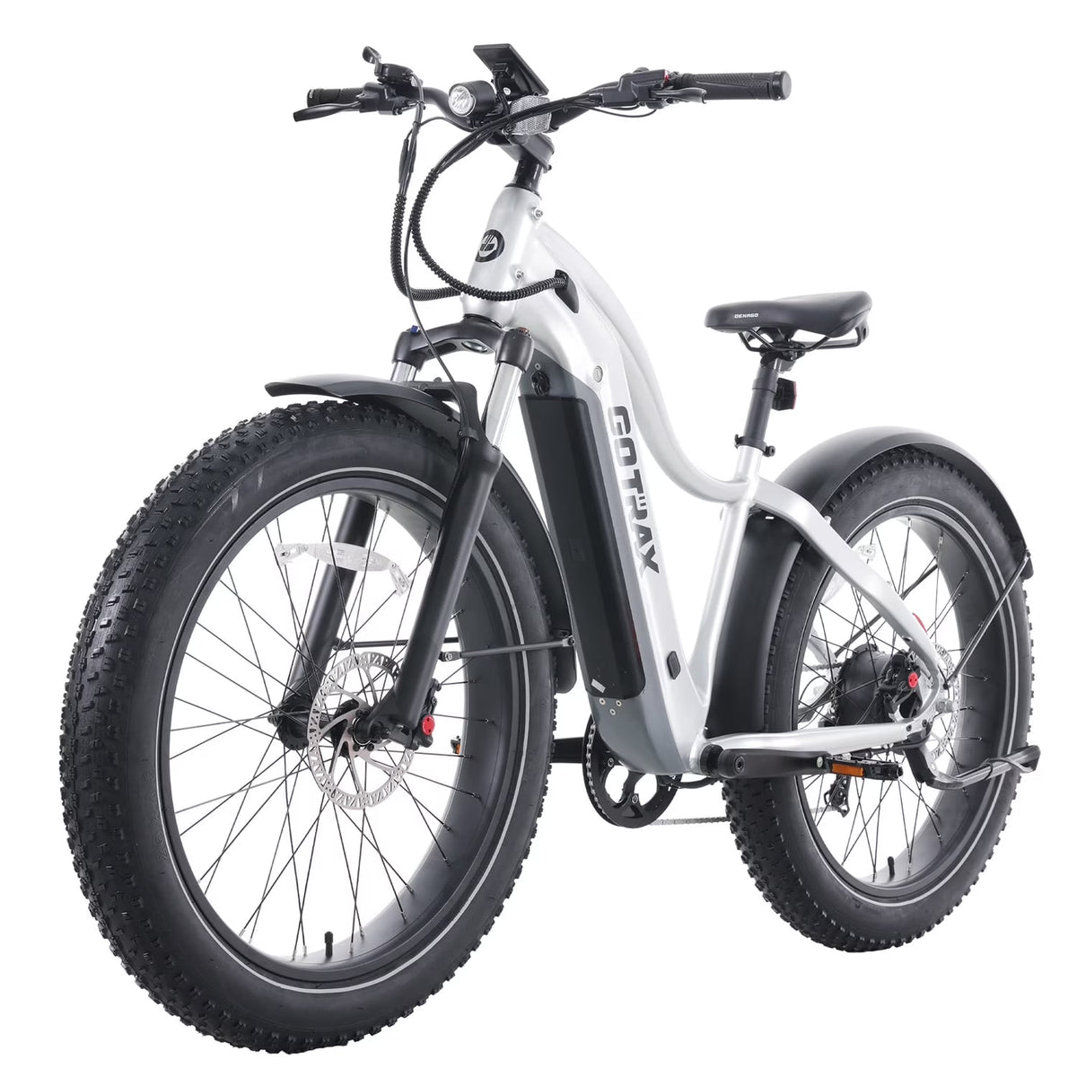 Silver 750W 48V 26" x 4" Fat Tire Electric Mountain Bike H790