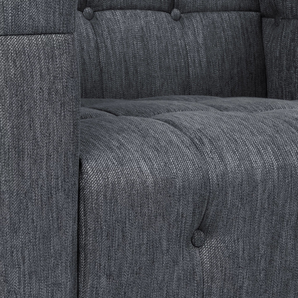 Charcoal and Brown Fabric 5-Seater Living Room Set B9015