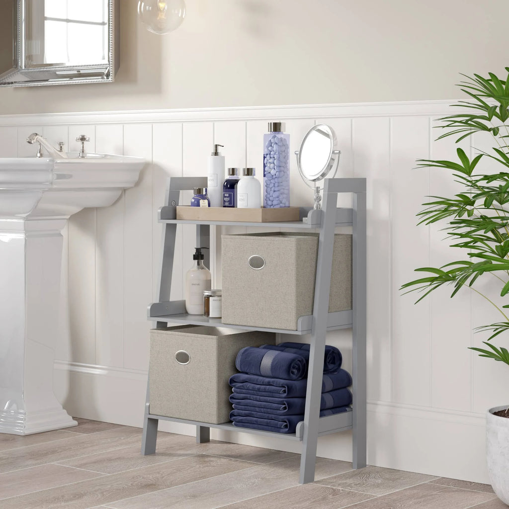 3-Tier Ladder Shelf, Gray S58541