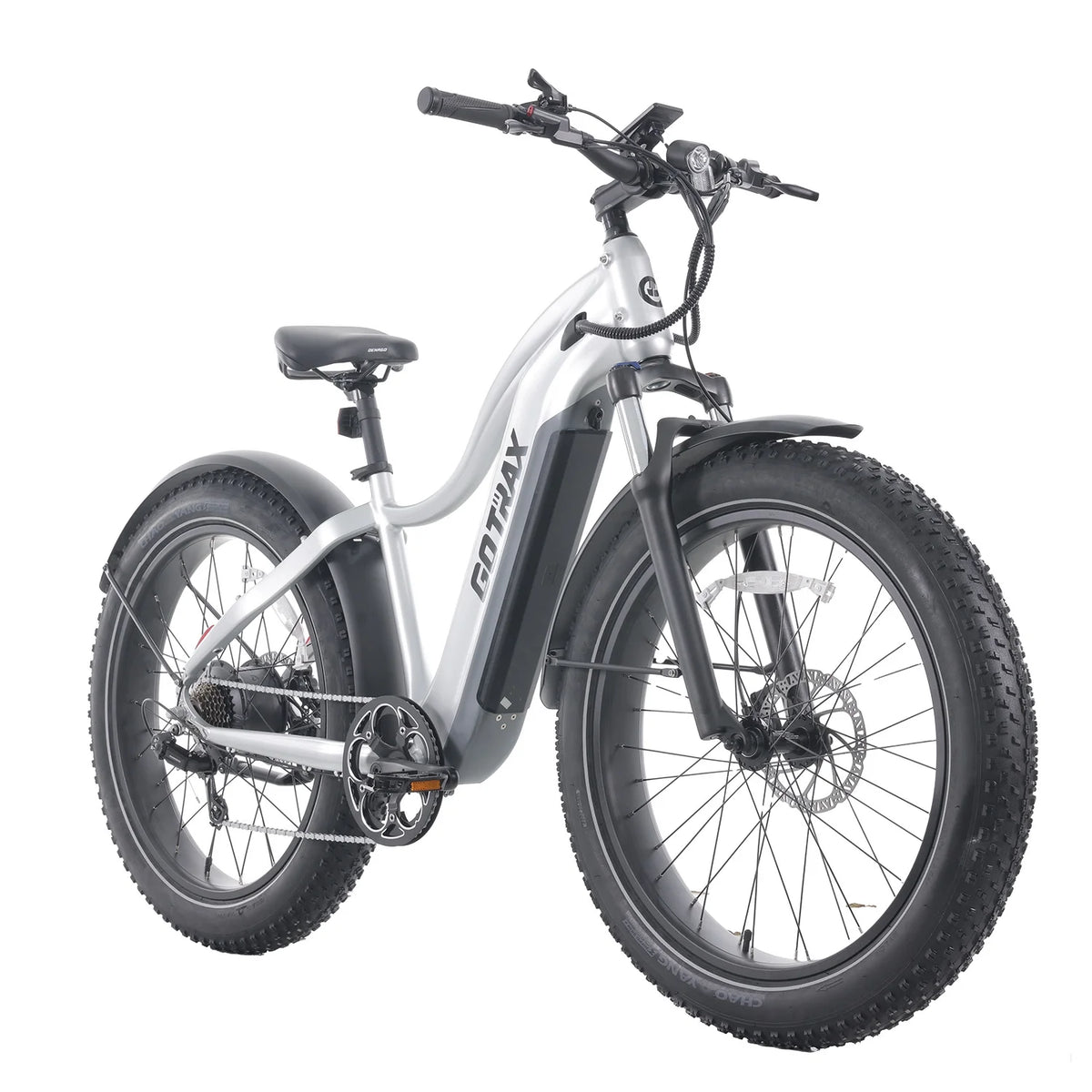 Silver 750W 48V 26" x 4" Fat Tire Electric Mountain Bike H790