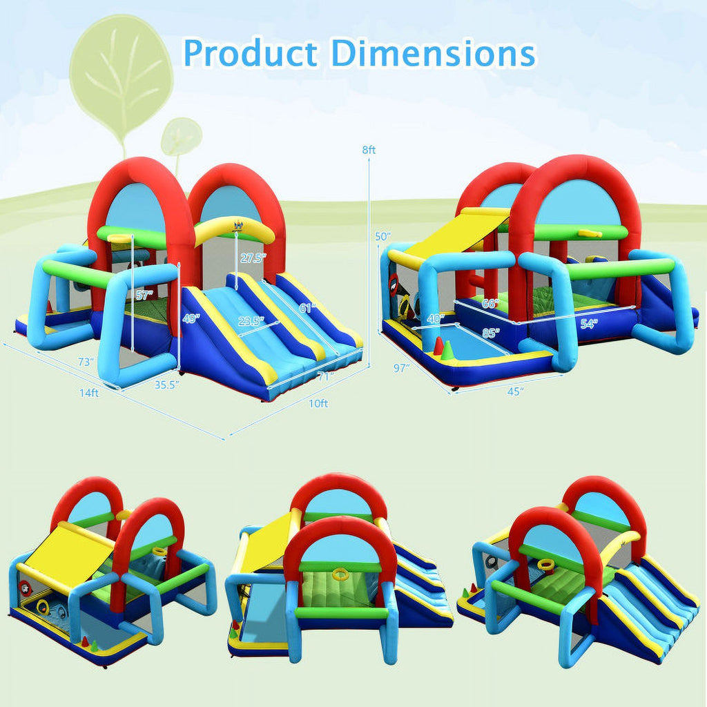 Inflatable Jumping Castle Bounce House with Dual Slides R295357