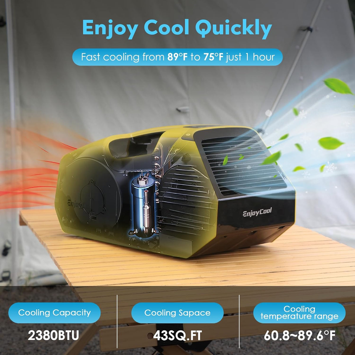 2380BTU Portable Tent Air Conditioner with Remote Control B166