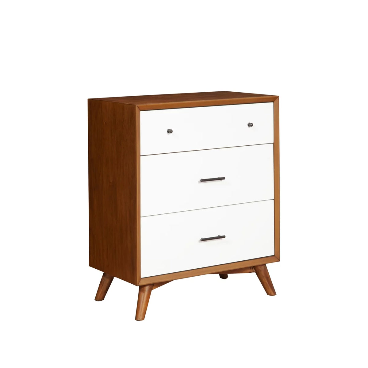 Wooden Chest with Three Drawers Brown and White J985584