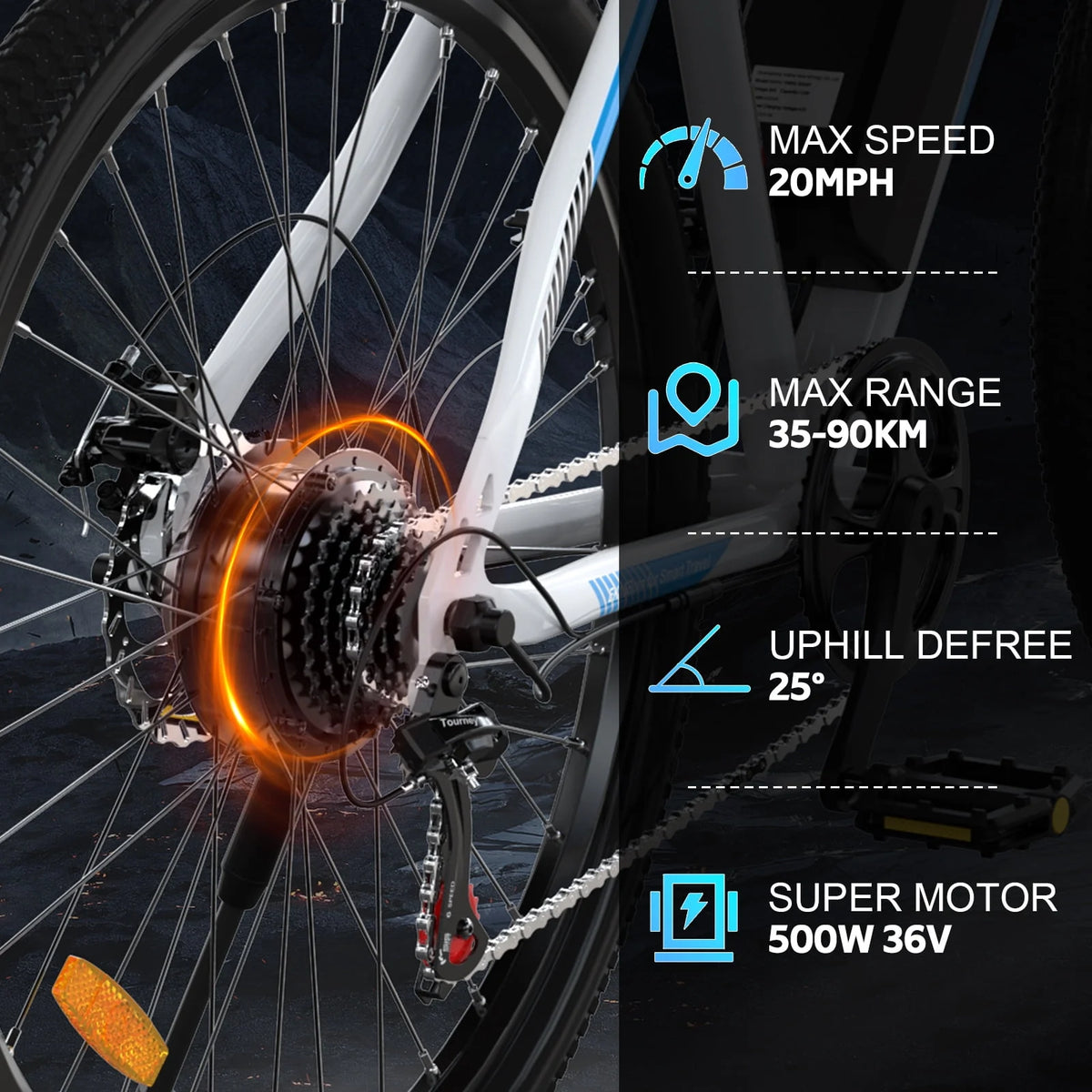 500W 26 Electric Bike with Removable 36V 12Ah Battery S8978