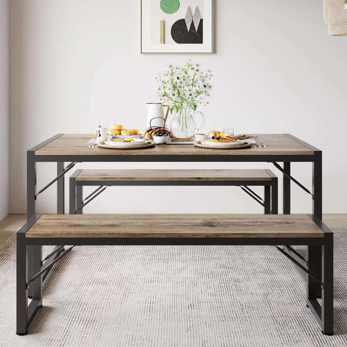 Dining Table Set for 4 Grey G8761