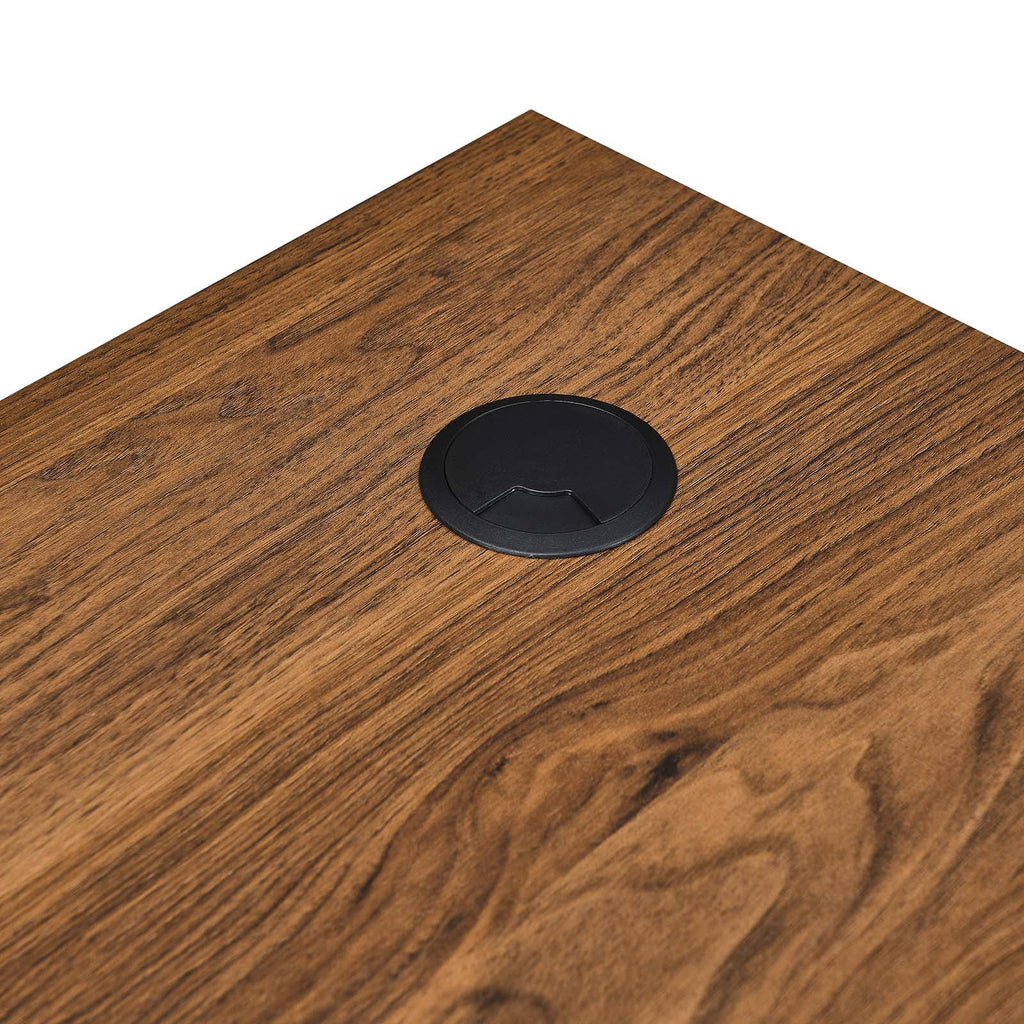 White Walnut Wood Computer Desk Cabinet G9820