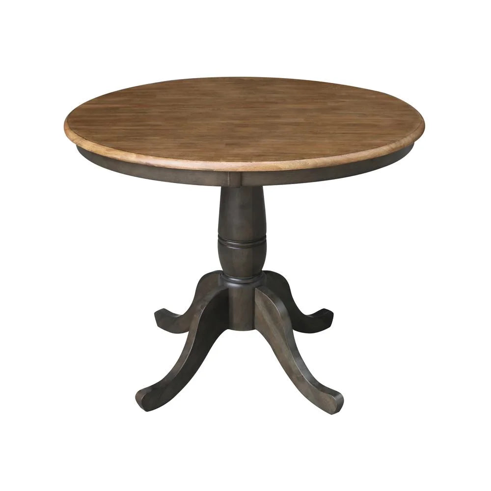 36" Round Wood Table with 2 X-Back Chairs 3 Piece Set T330