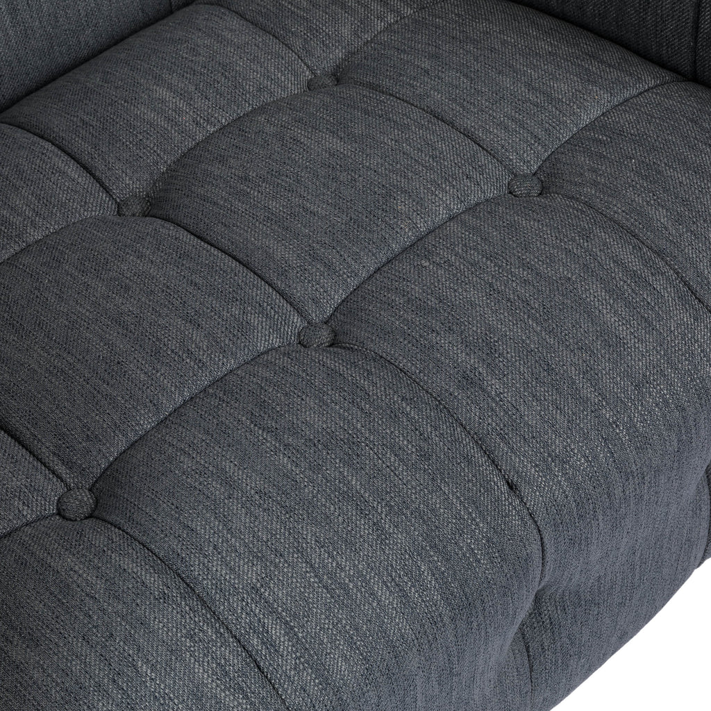 Charcoal and Brown Fabric 5-Seater Living Room Set B9015