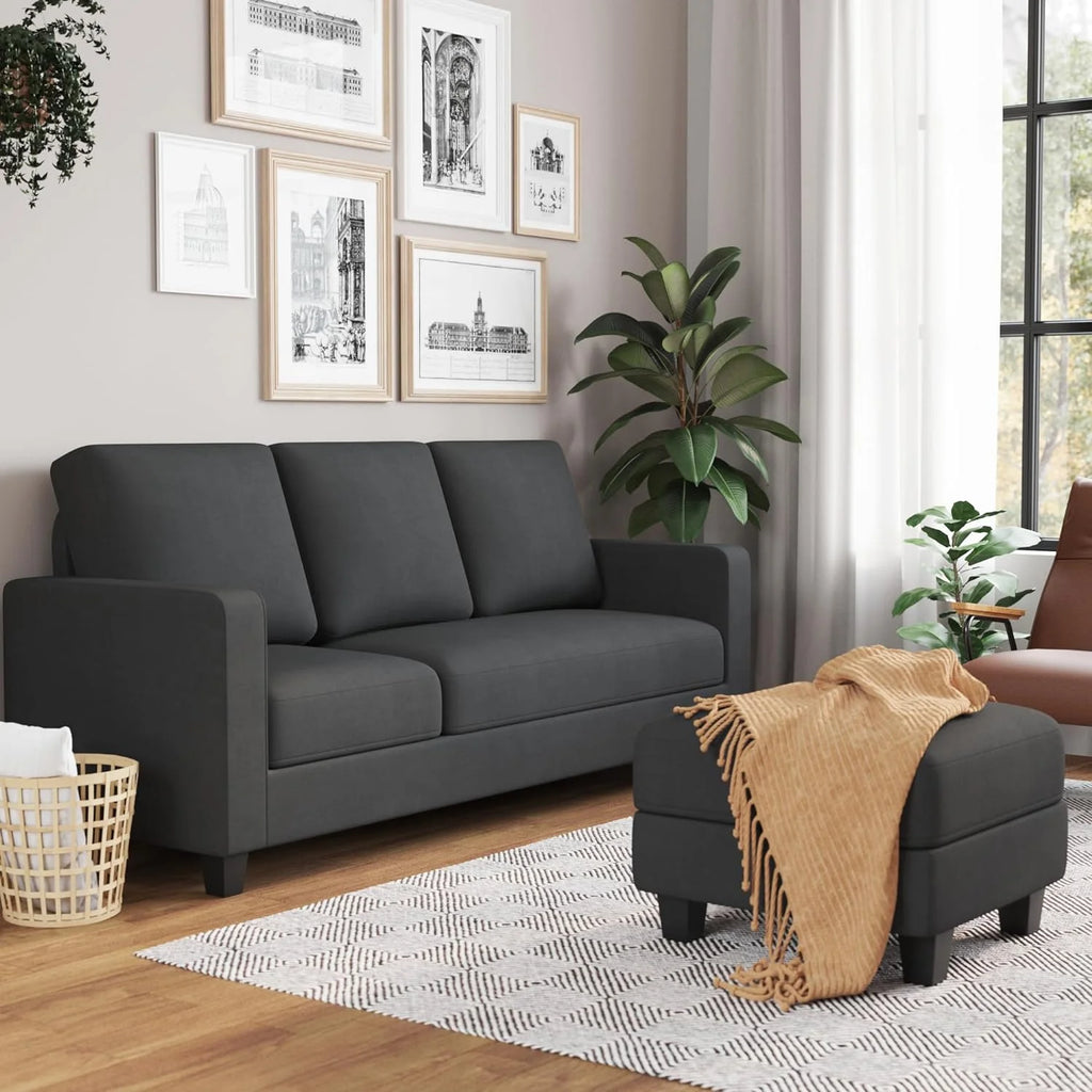 L Shaped Convertible Sectional Sofa with Ottoman Dark Gray M118797