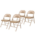 Beige Vinyl Folding Chair, Pack of 4 R159242
