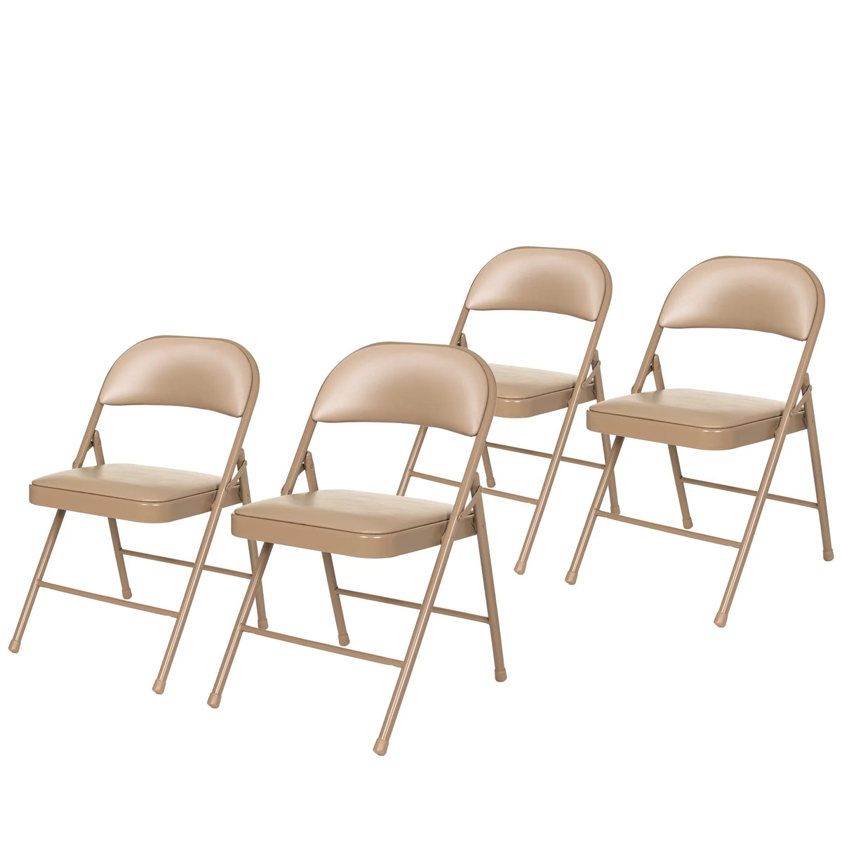 Beige Vinyl Folding Chair, Pack of 4 R159242