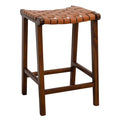 Tan Genuine Leather Counter Stool E53387