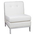White Faux Leather Armless Chair Q494801
