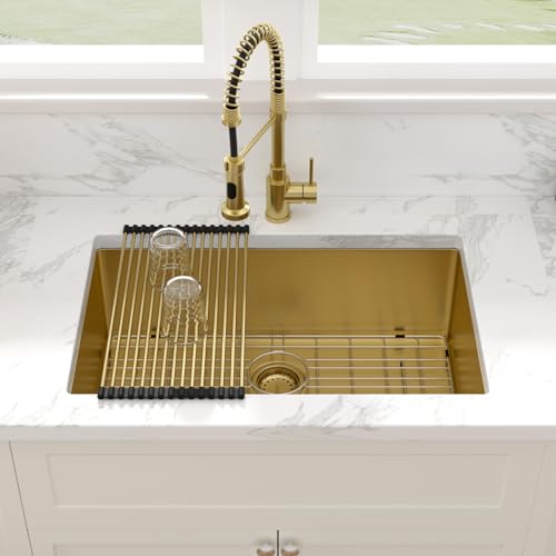 28 Inch Gold Undermount Stainless Steel Kitchen Sink M664210