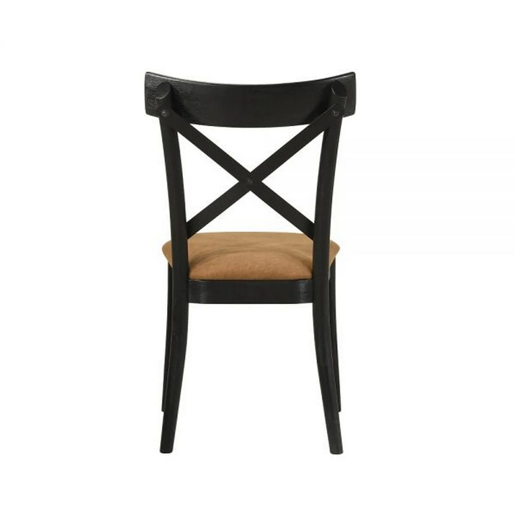 Brown and Black Dining Chair, Set of 2 P32982
