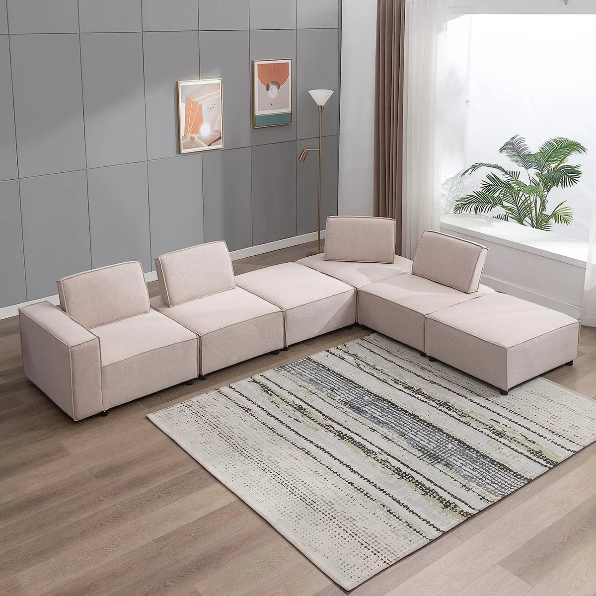 L Shaped Modular Sectional Sofa Couch B546634