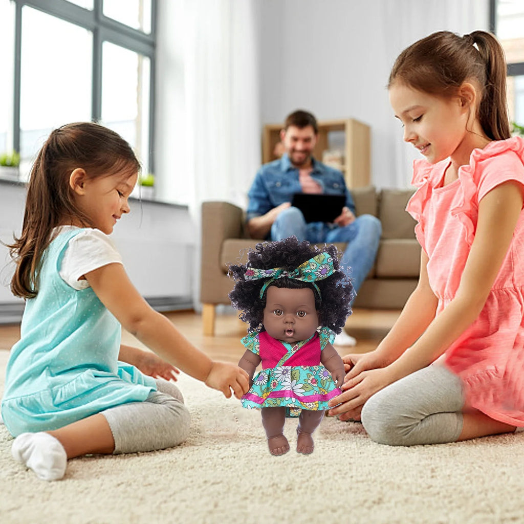 8 Inch Black Baby Dolls With Clothes N356