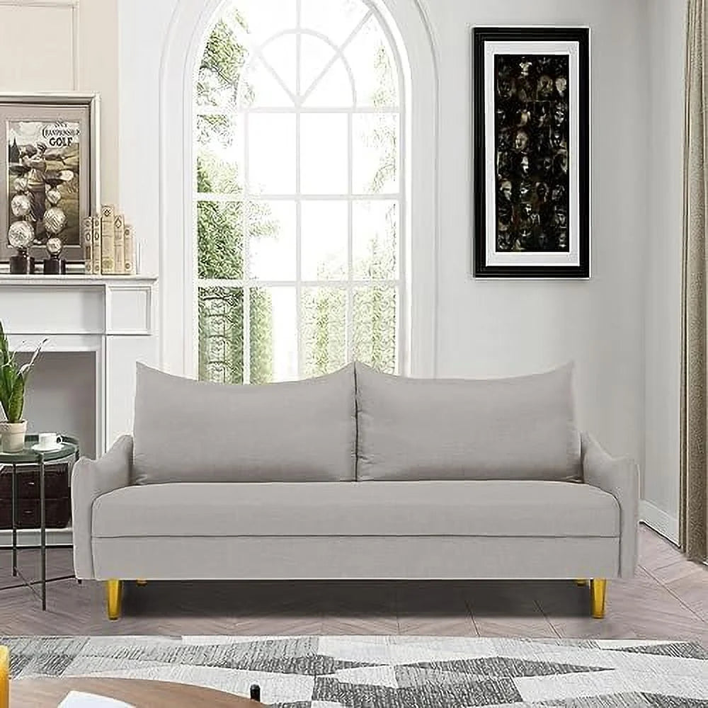 67" Velvet Tufted Loveseat Sofa with 2 Pillows Q4583