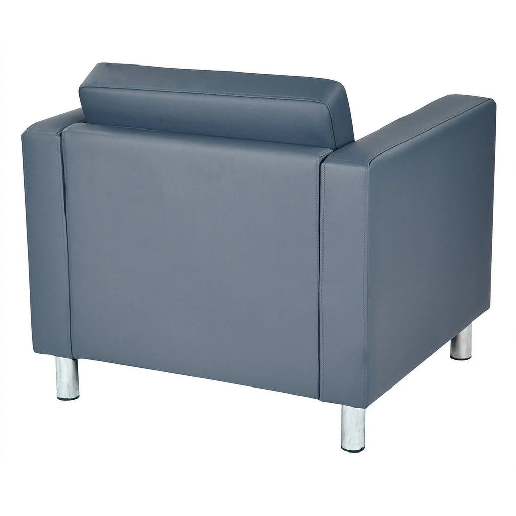 Blue Faux Leather Armchair B55247