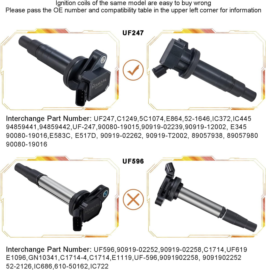 Ignition Coil Pack Set of 4 for L4 1.8L Engine B259679