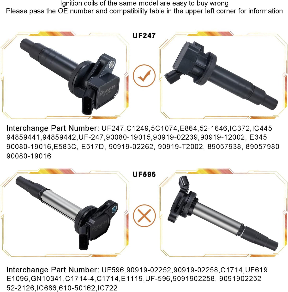 Ignition Coil Pack Set of 4 for L4 1.8L Engine B259679