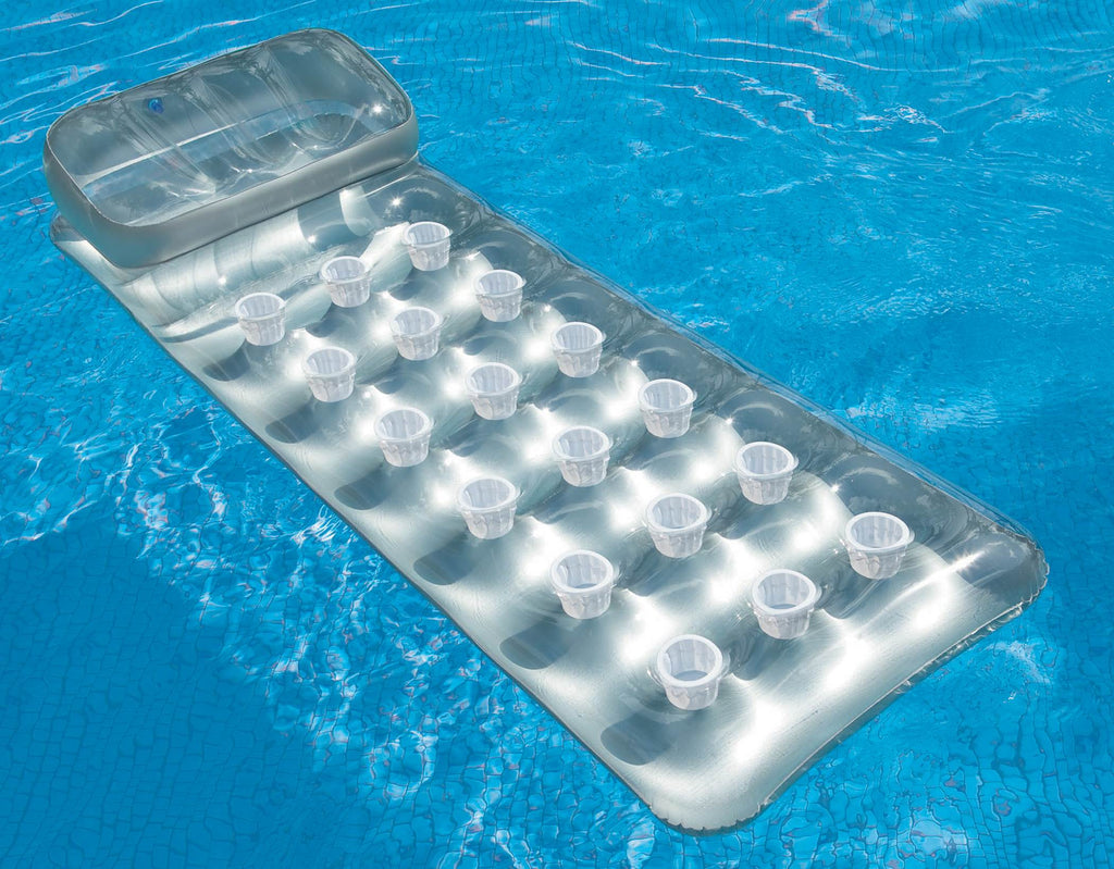 Silver Pool Lounger Float with Headrest J180859