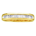 14K Yellow Gold Baguette Diamond Wedding Band U421092