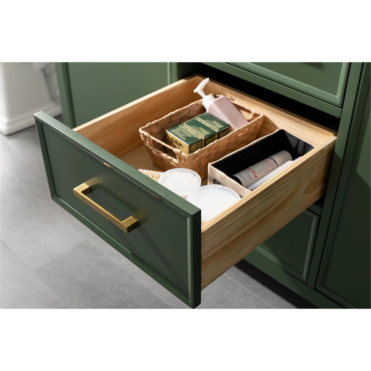60" MDF Veneer Wood Double Sink Vanity Cabinet C71734