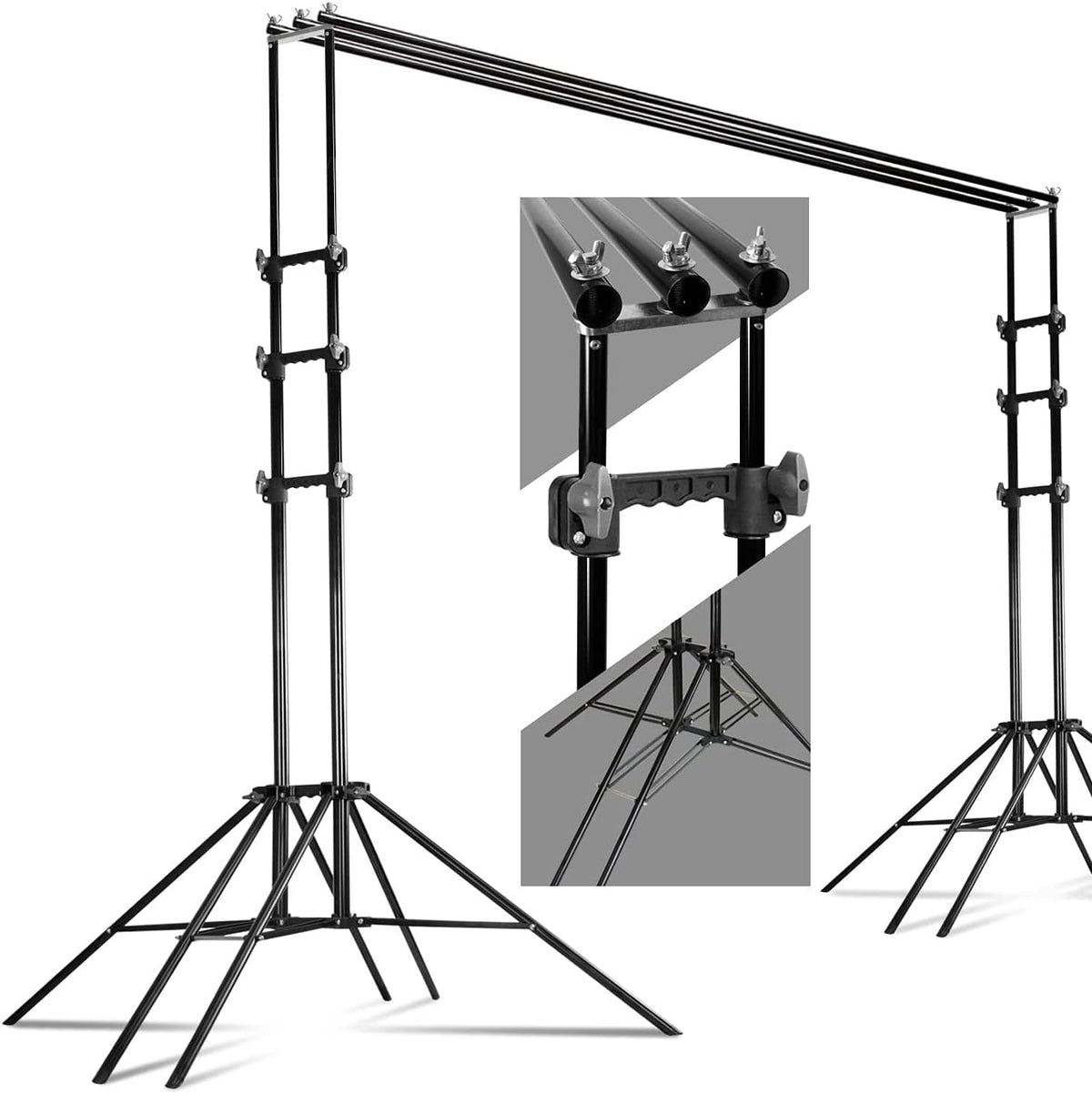 10 x 8.5 ft Photography Backdrop Support System with Carry Case, 6 Legs Support Stands, Max 10ft. Cross Bar R77414