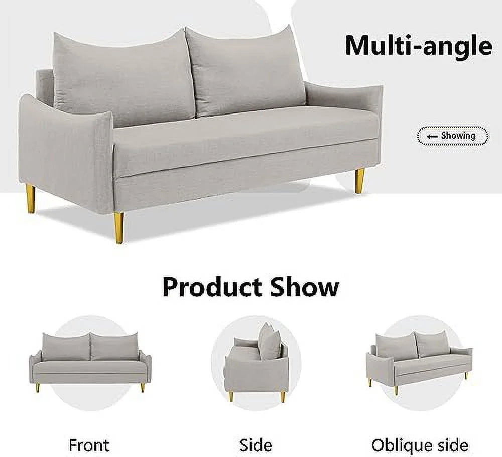67" Velvet Tufted Loveseat Sofa with 2 Pillows Q4583