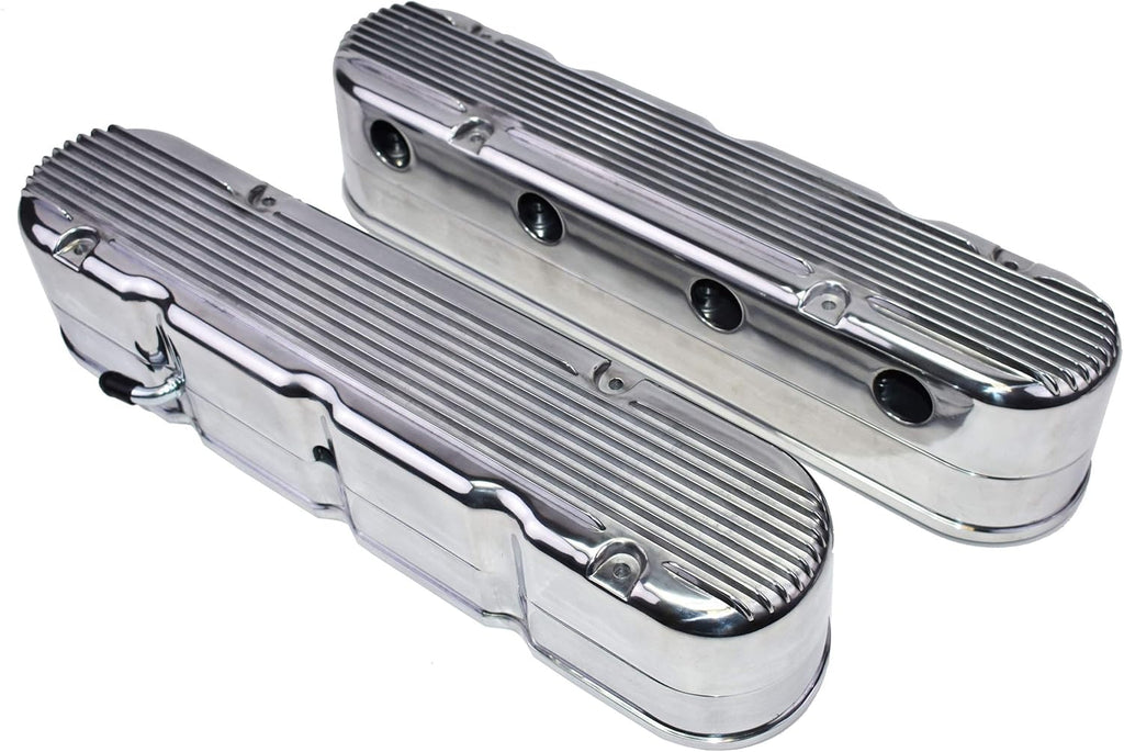 Polished Finned Cast Aluminum Valve Covers with Coil Mounts R68467