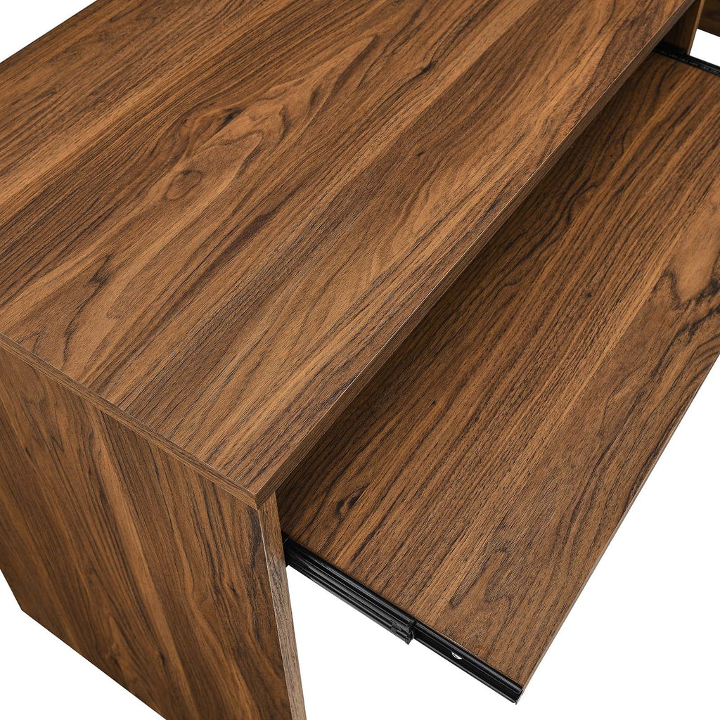 White Walnut Wood Computer Desk Cabinet G9820