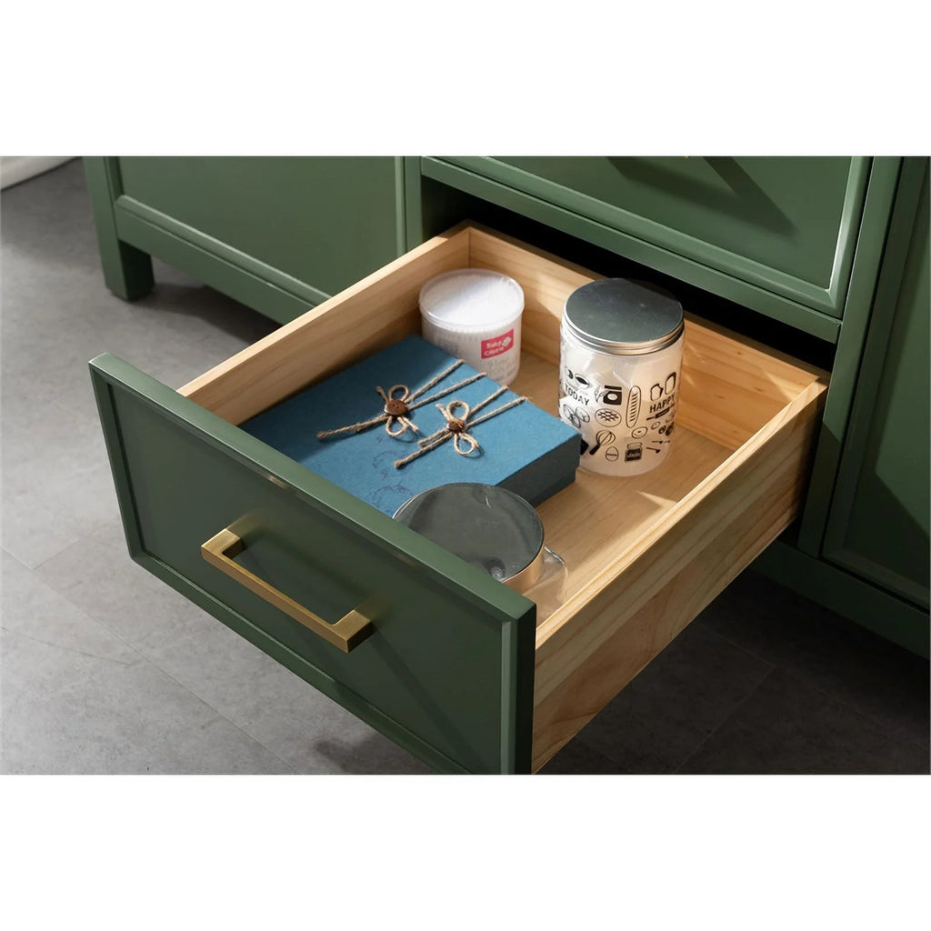 60" MDF Veneer Wood Double Sink Vanity Cabinet C71734