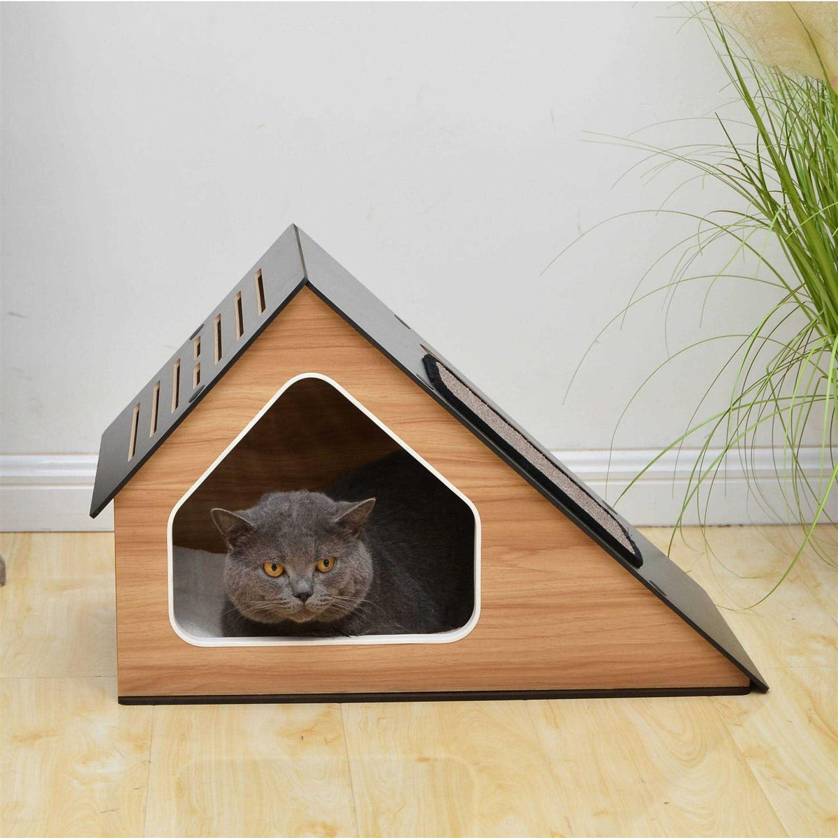 Modern Cat Condo with Sisal Scratching Pad O5988