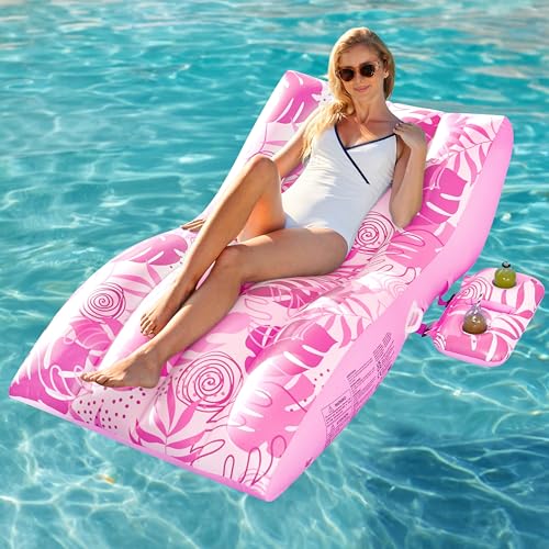 Inflatable Pool Lounge Chair with Cup Holder Y77016