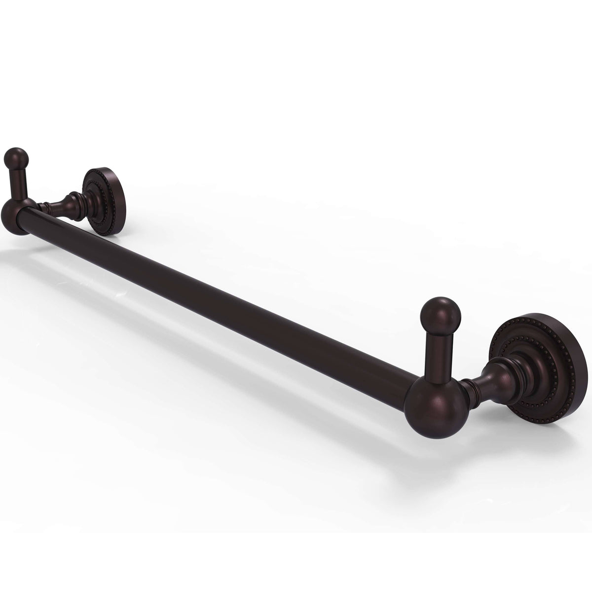 Antique Bronze 18 inch Towel Bar with Integrated Hooks B803915