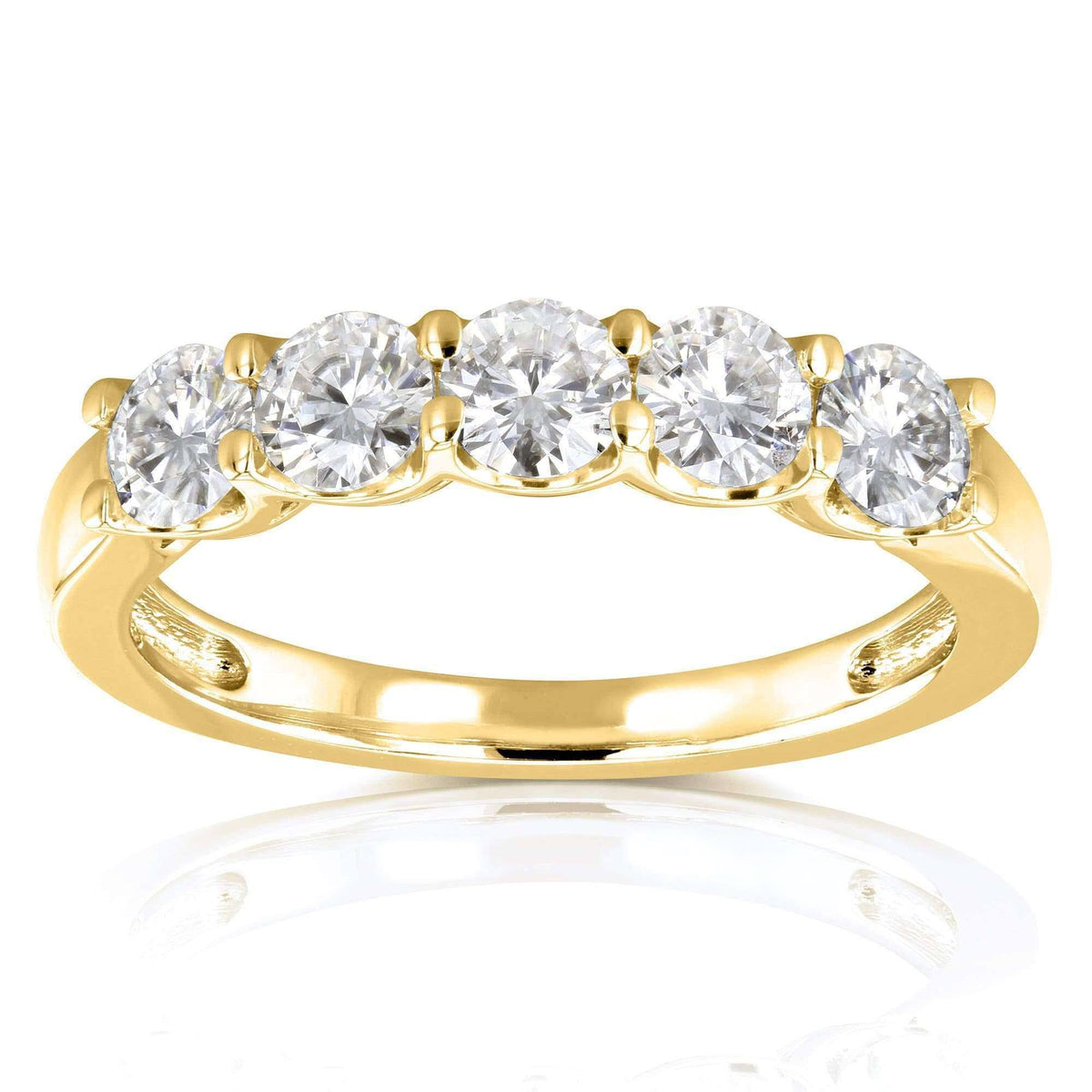 14K Yellow Gold Moissanite Bridal Wedding Band W3533
